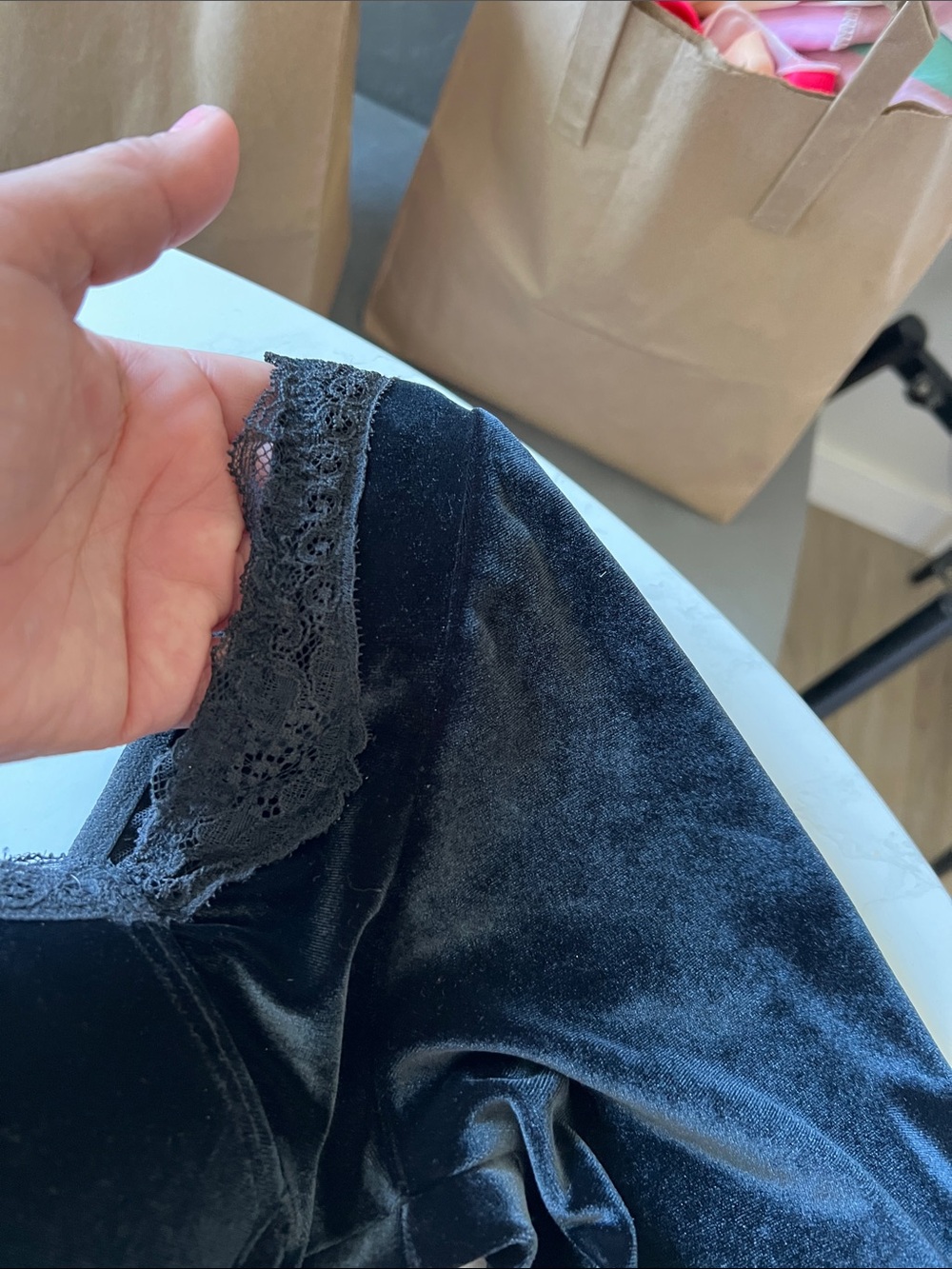 Victoria's Secret Black Velvet Lace-Trim Bra & Garter Skirt Set - Picture 4 of 5
